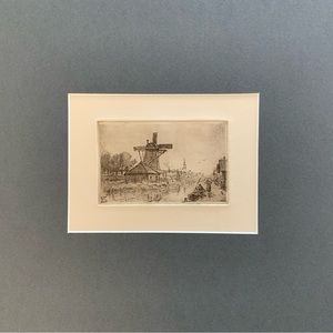 Windmill Etching Artwork
